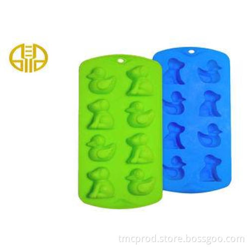 Custom green color Silicone Ice Cube Trays , Rectangle sili